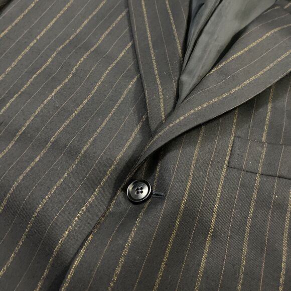 Pal Zileri Brown Pinstriped 100% Wool 2 Pc Suit Jacket Pants See Photos - Picture 6 of 16